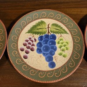 Vintage Set of  Three Home Interior Decorative Fruit Plates